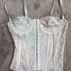 SHEIN White Floral Lace Top